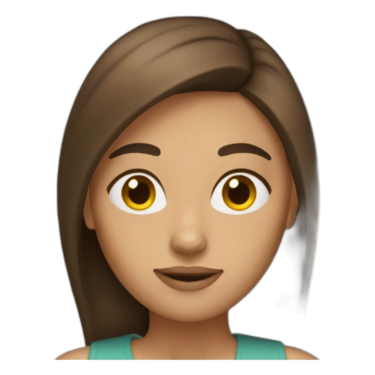 women brown hair sticker