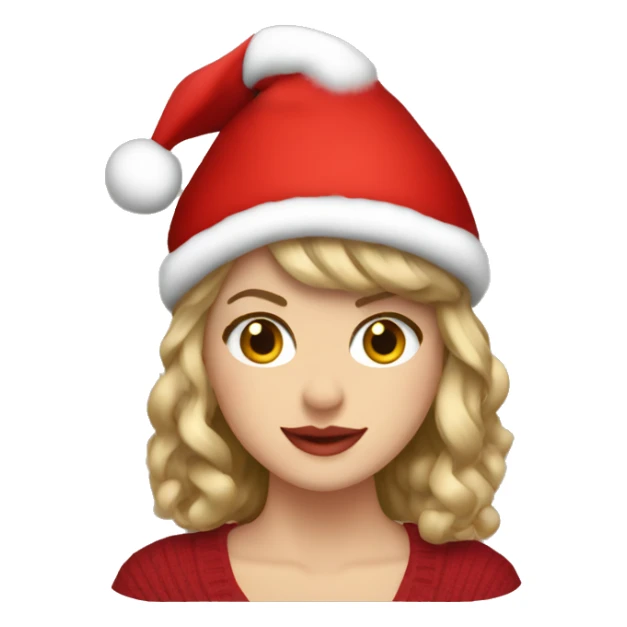Taylor Swift with a cozy christmas hat sticker