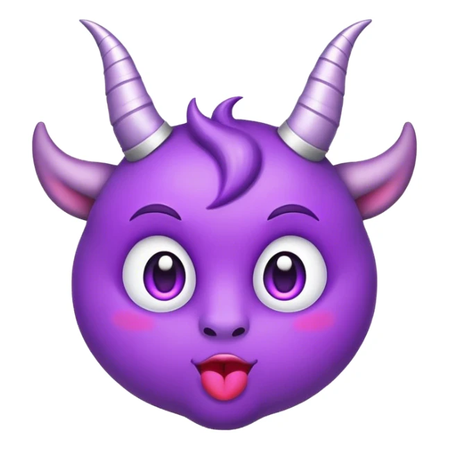purple kissing face emoji with horns  sticker