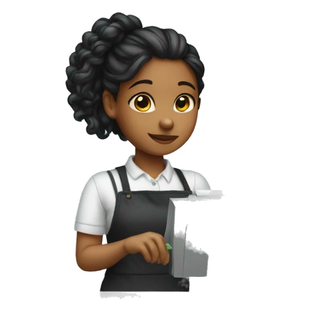 girl paying at the cash register sticker