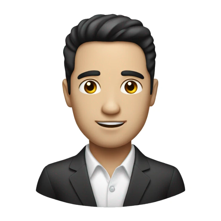 smart man with black hair ans whte skin sticker