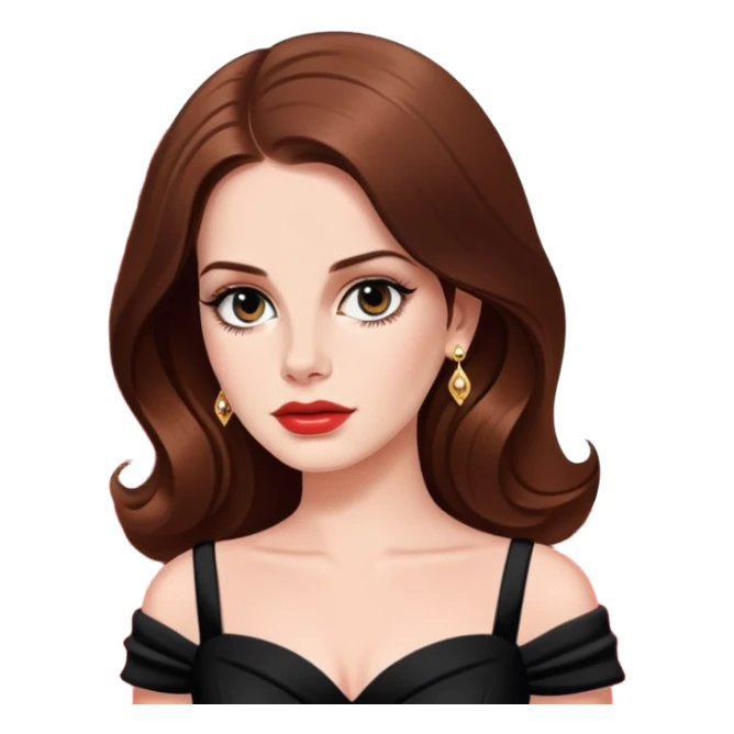 Lana Del Ray in black dress on red carpet  sticker