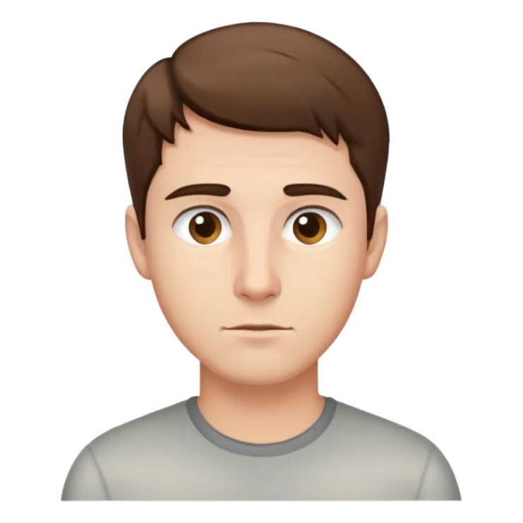 man with short brown hair, neutral expression sticker