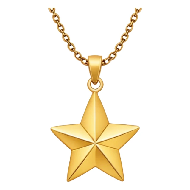 Star charm in necklace – golden star-shaped trinket.
 sticker
