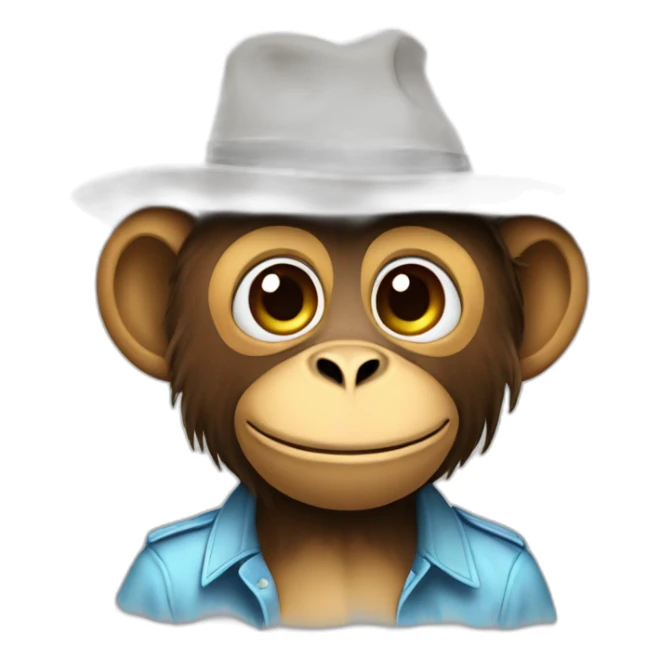 monkey wearing a shirt saying drip on it with a drip hat sticker