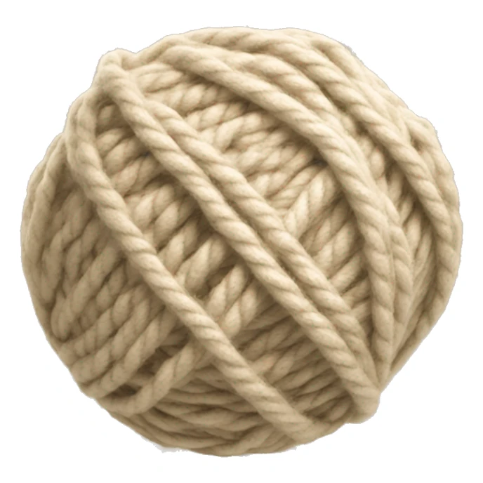 beige ball of yarn sticker