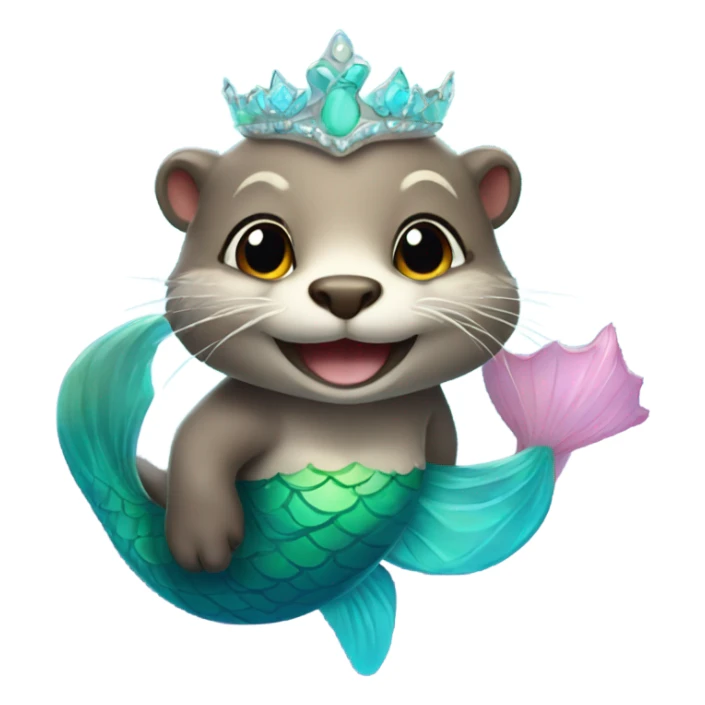 A cute and happy otter face as a mermaid princess. sticker
