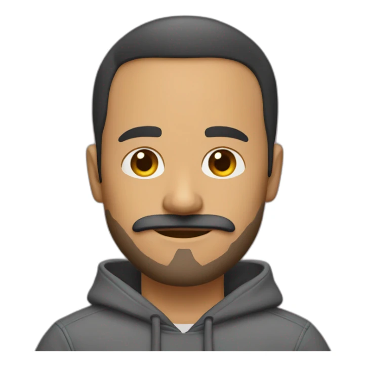 developer with hoodie рeceding hairline and mustache and beard sticker