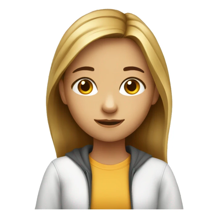 Teenager girl with studying sticker