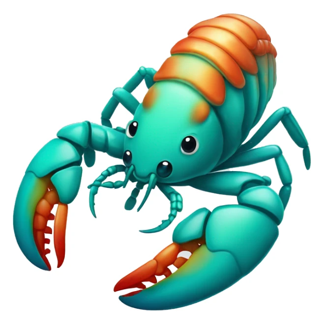 Cyan lobster prawn shrimp crustacean cute sticker