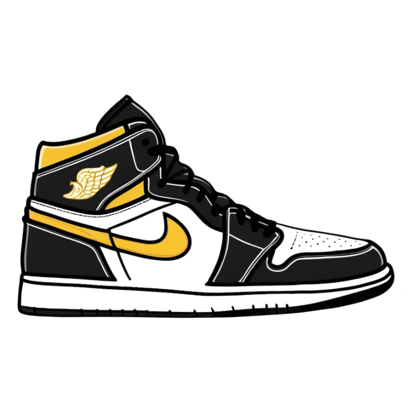 black and gold Jordan 1 sneaker sticker