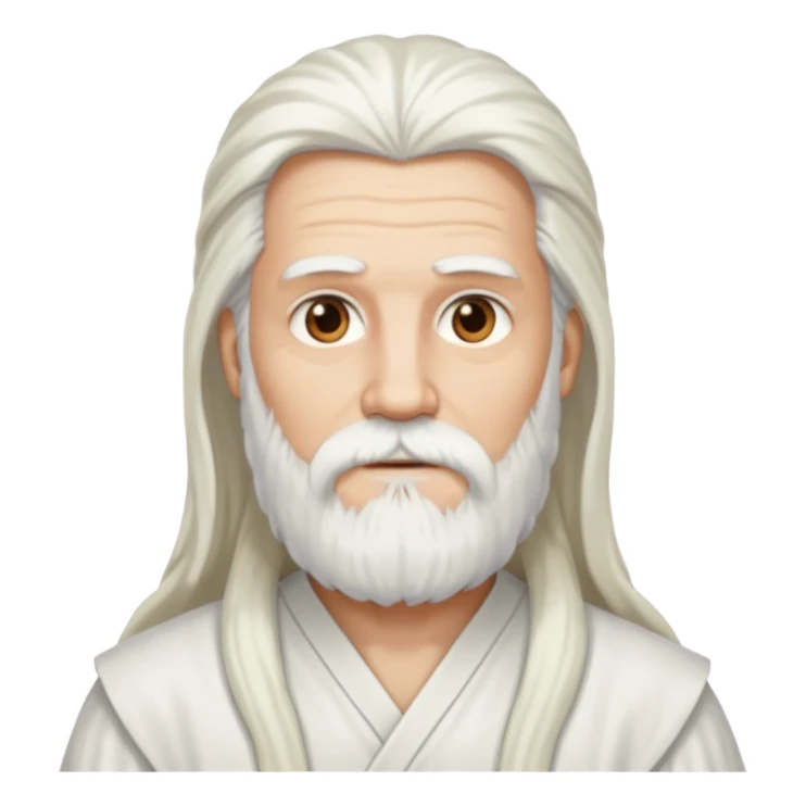 Dios, Hombre cabello largo blanco, barba blanca y tunica blanca sticker