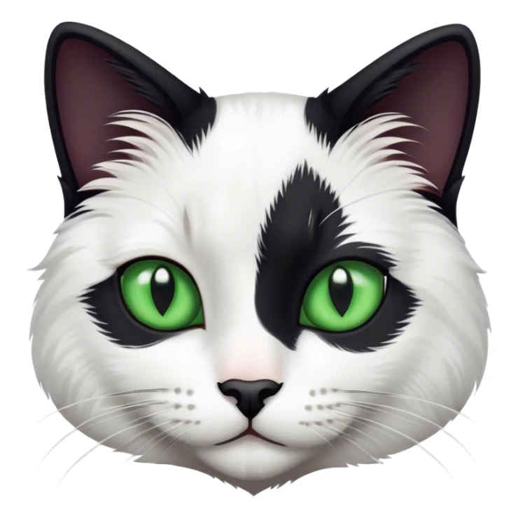 Black and white cat green eyes sticker