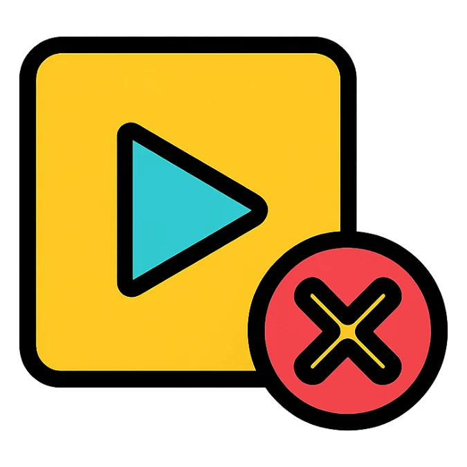 lost media icon, color outline style, black outlines sticker