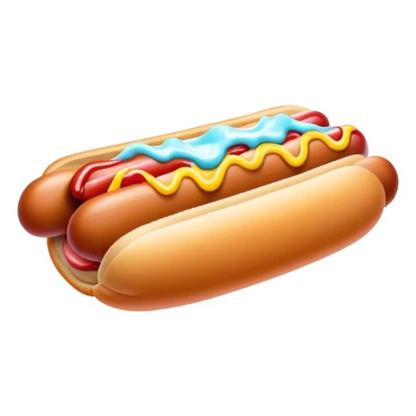 Melting neon ice cream hot dog  sticker