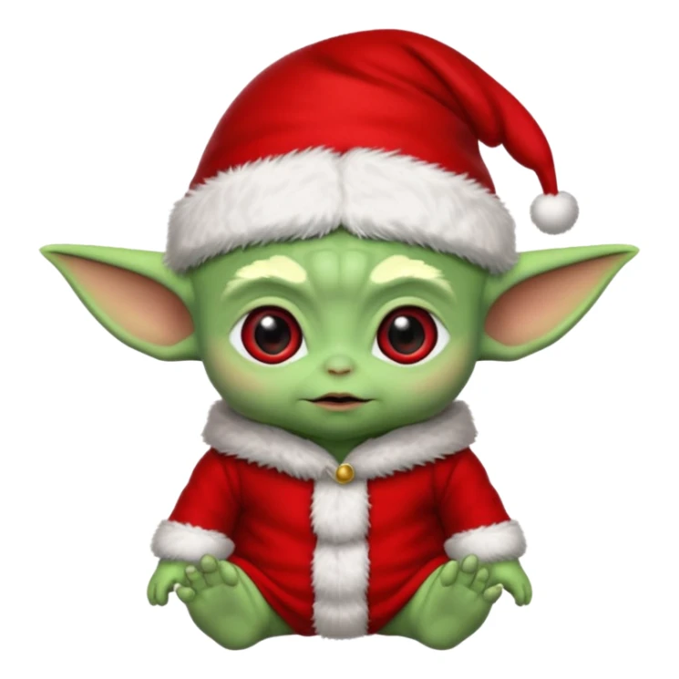 baby yoda santa hat sticker