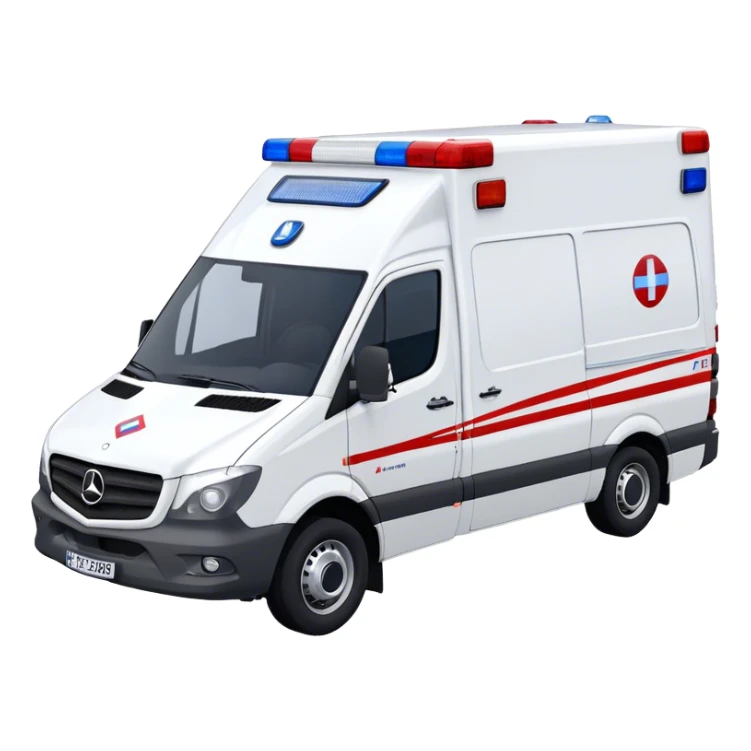 Ambulance - Mercedes-Benz Sprinter (Model Year: 2018) (Iconic Colour: White with red and blue markings) sticker
