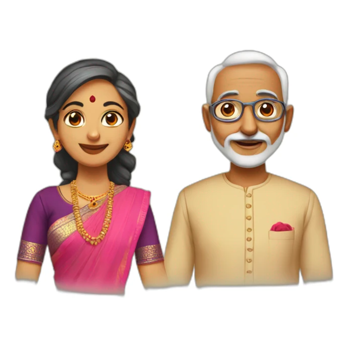Married 50 year women in saree & 57 year men kurta sticker