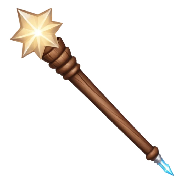 Wand – Wooden stick with glowing tip, sparkles of magic around it sticker