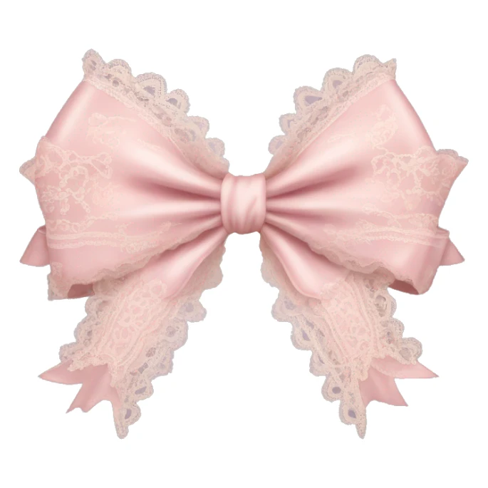 vintage rococo light pink bow with lace and frills sticker