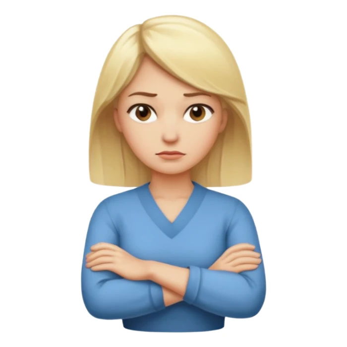 Blonde woman with arms crossed in disapproval sticker