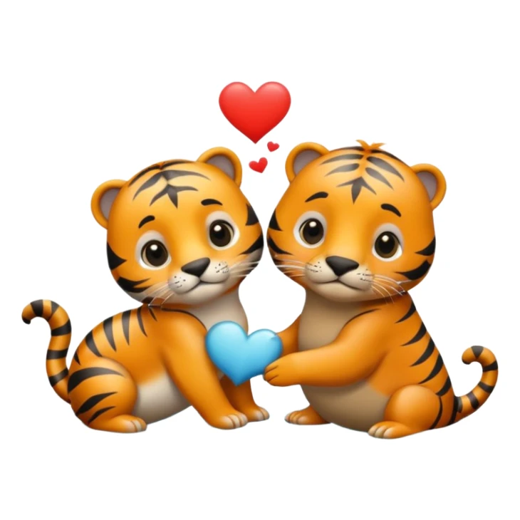 tiger and a little grey sea lion in love sticker