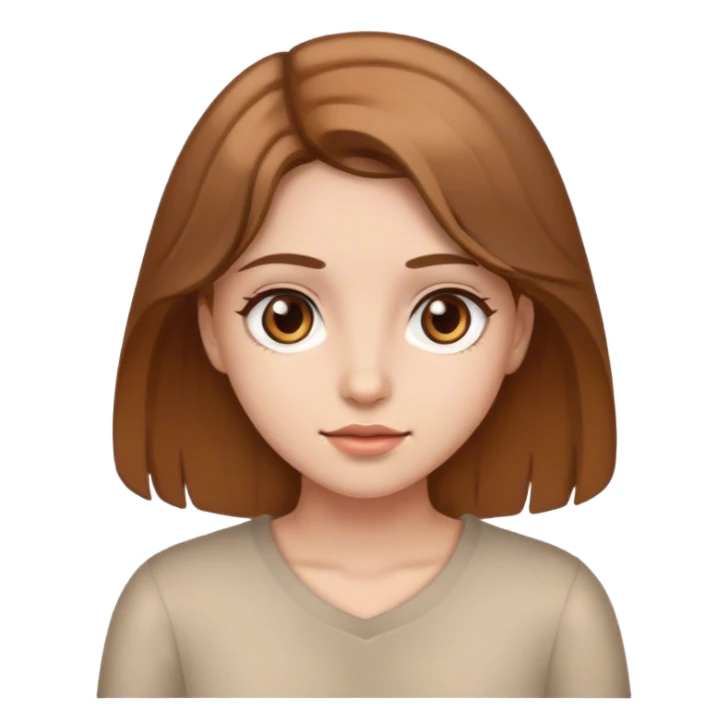 The girl has brown eyes, light brown hair, and fair skin sticker