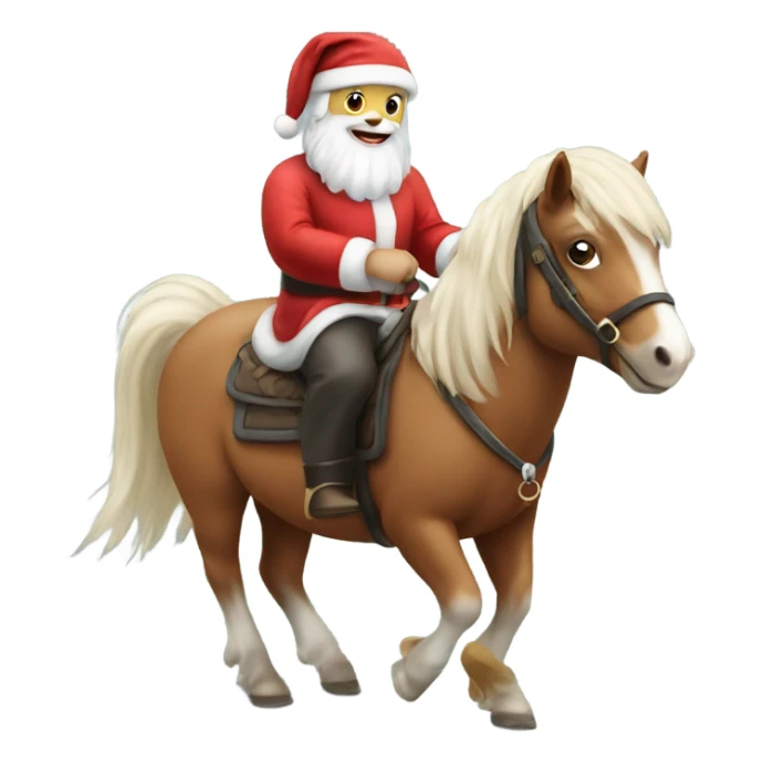 Santa riding a Shetland pony sticker