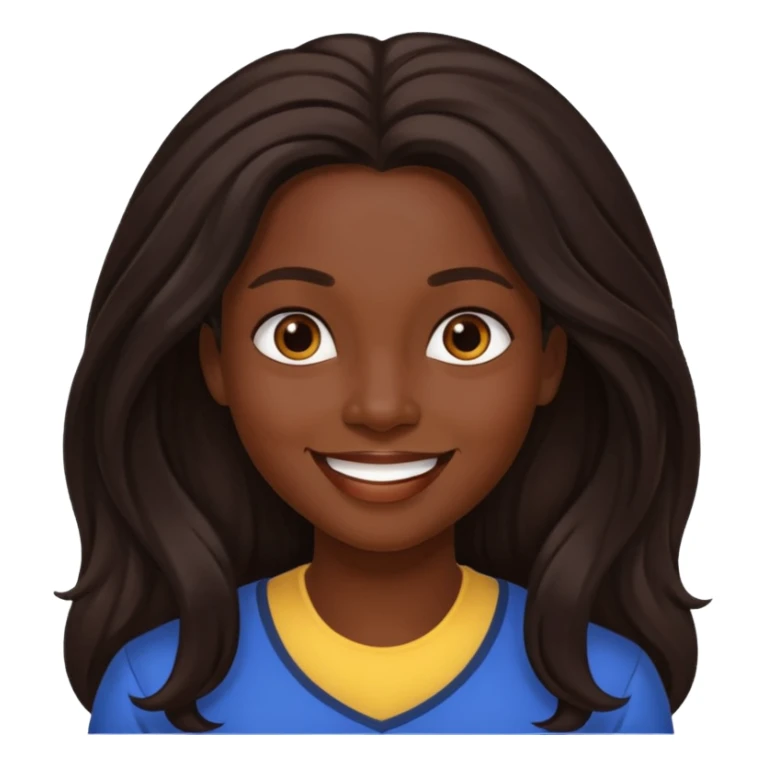 Yetide Badaki with dark brown long hair  sticker