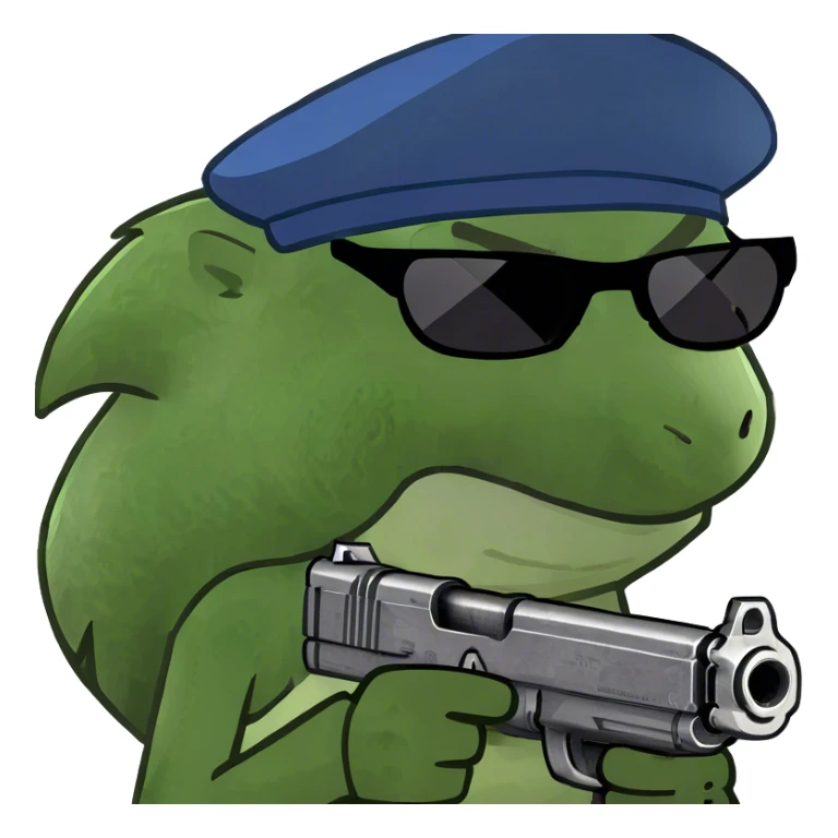 Sonic the hedgehog with a gun sticker