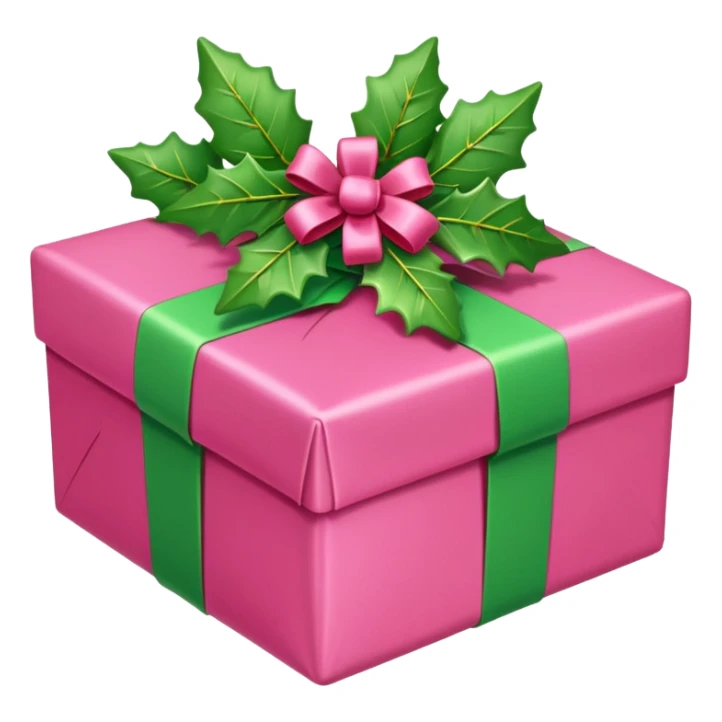 christmas gift with mistletoe magic color and peppermint pink bow sticker