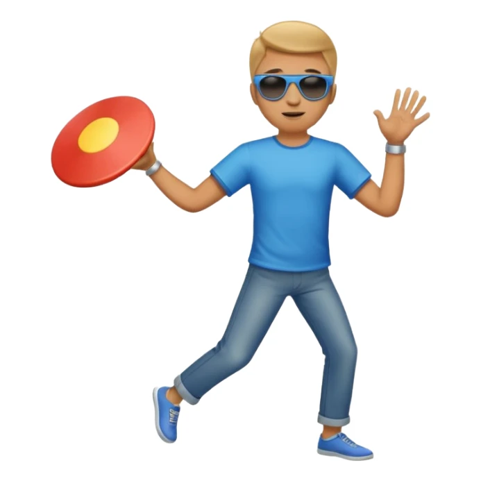 Man throwing a frisbee to the right, full body sticker