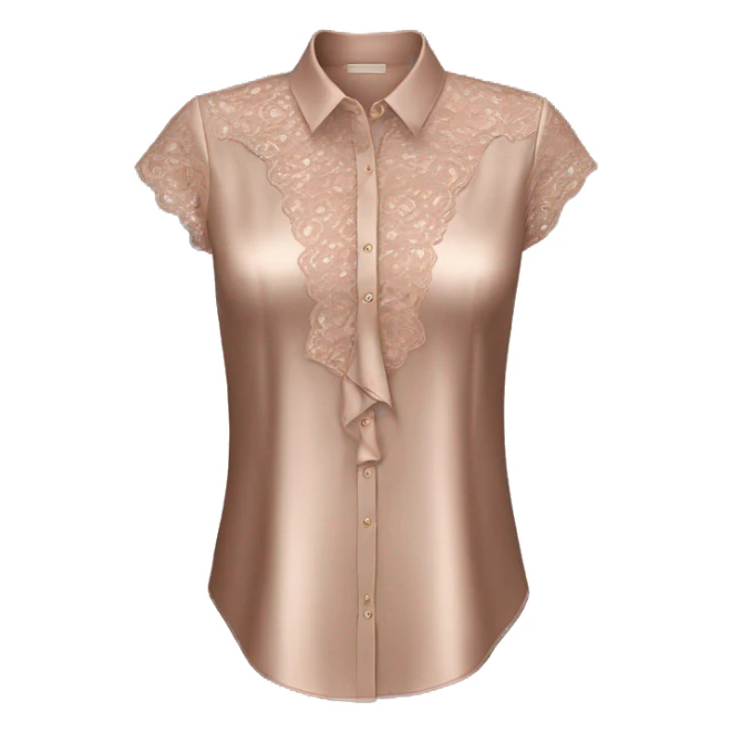 Realistic isolated womens dressy rose gold lace blouse. sticker