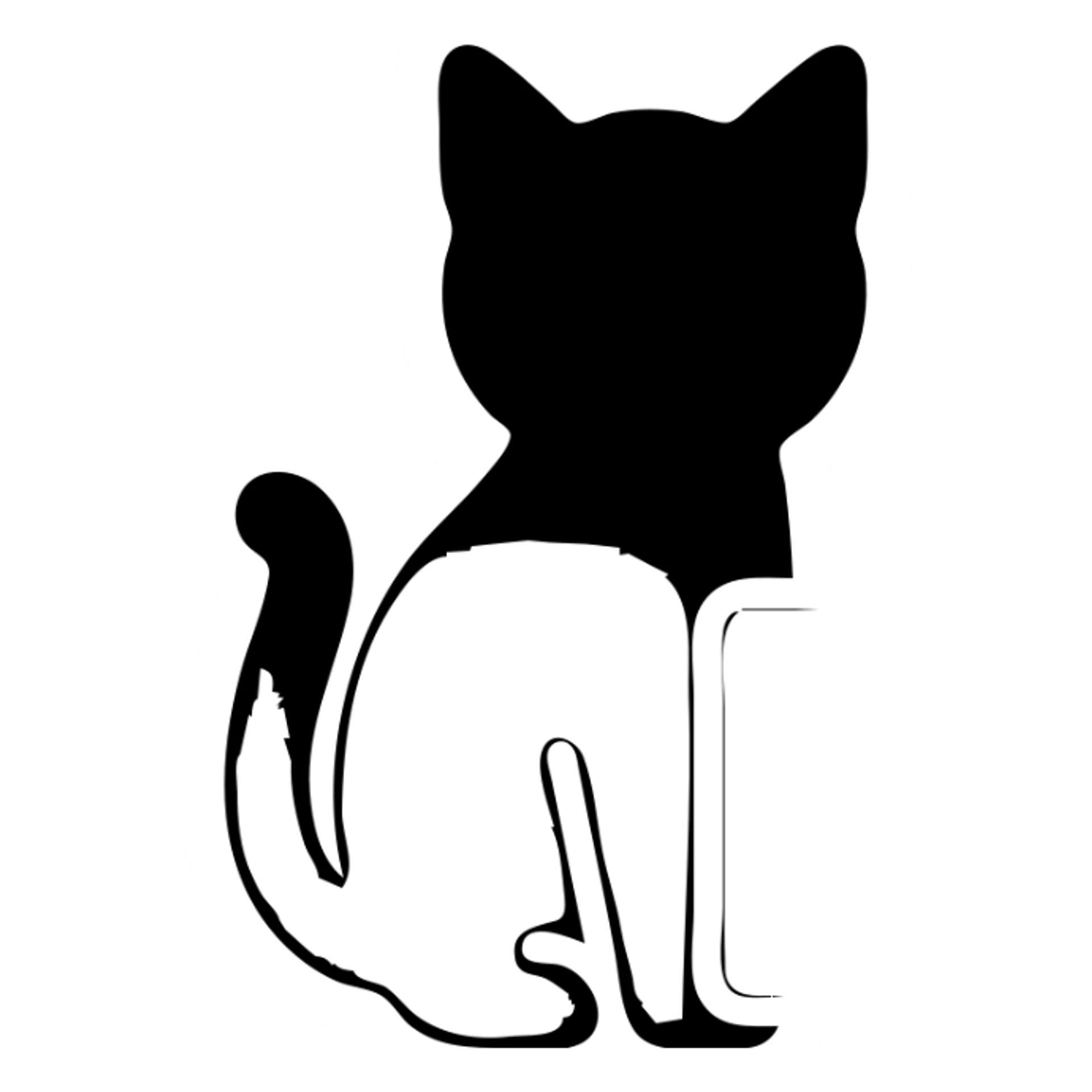 black cat waiting for salary sticker