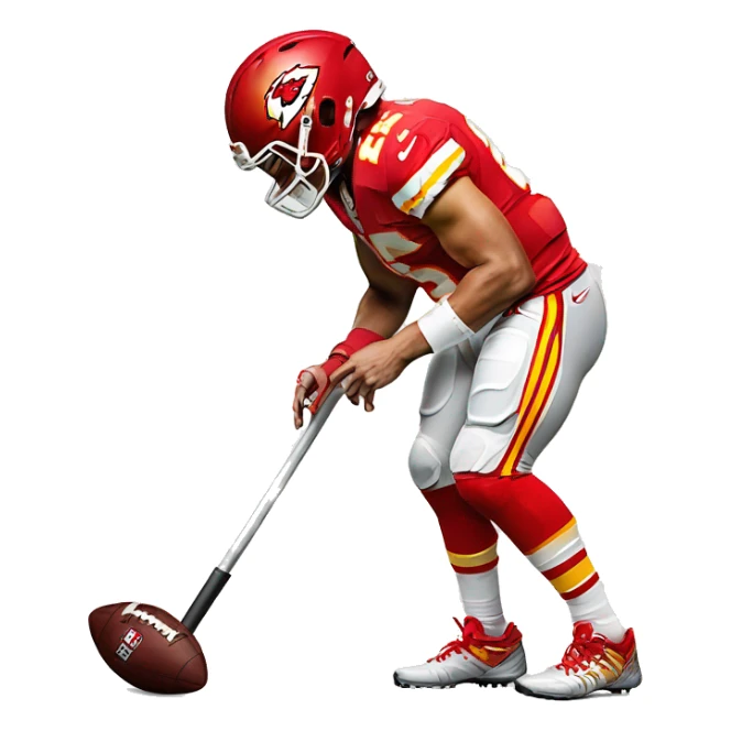 Patrick mahomes crutches football  sticker