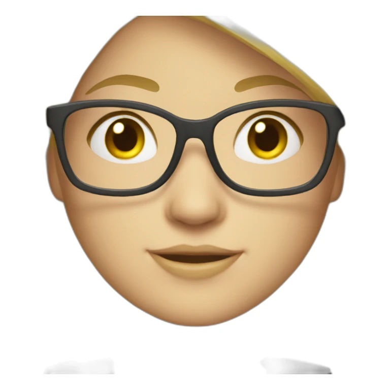 Blond girl wearing glasses with pc sticker