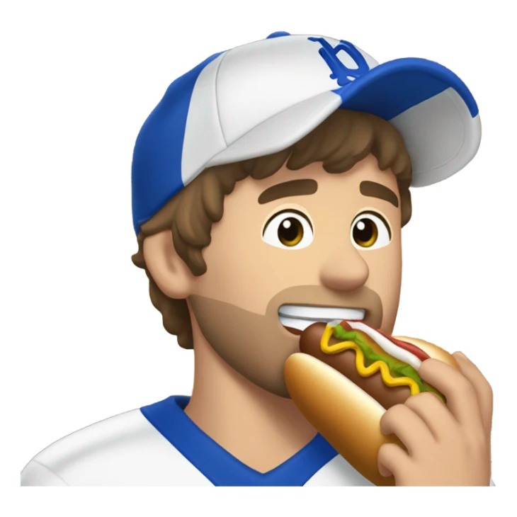 Daniel Jones sucking on a hot dog sticker