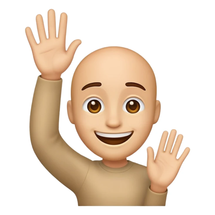 Faire un emojis qui dit bonjour de façon réaliste sticker