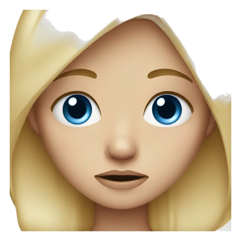 crying blonde girl with blue eyes sticker
