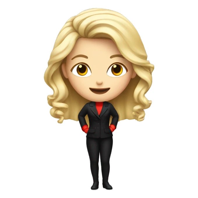 blonde girl with microphone in black and red outfit sticker