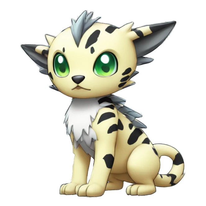 cute cool edgy Digimon-Fakemon-animal with cool markings full body sticker