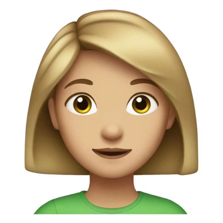 A girl with light brown hair and green eyes sticker