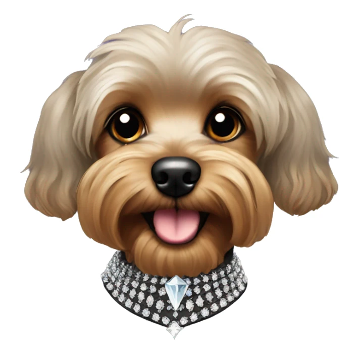 black Yorkie poodle with diamond collar  sticker
