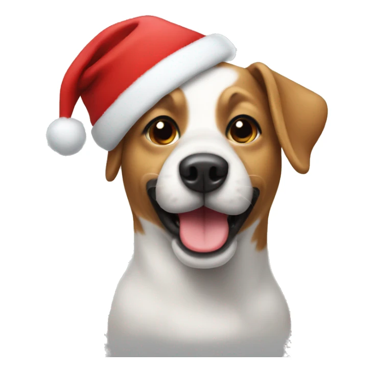 Dog wearing Christmas hat sticker