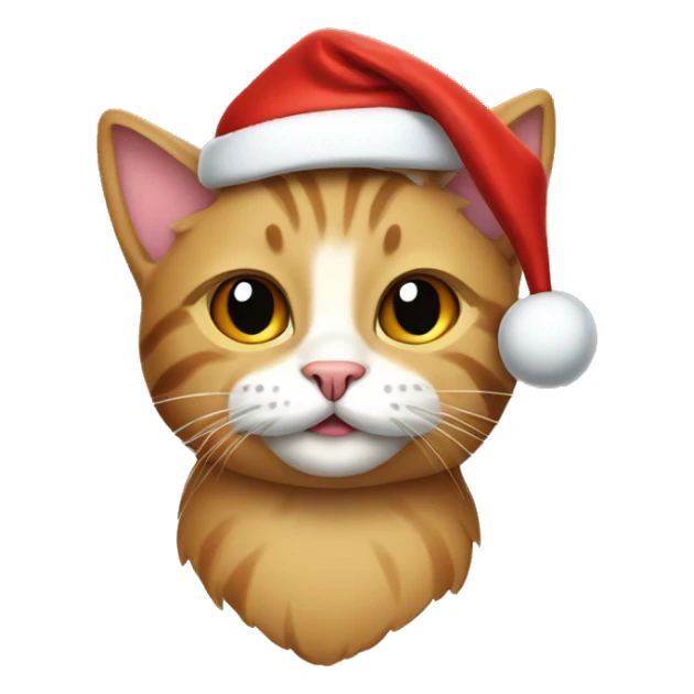 Cat wearing a Christmas hat sticker