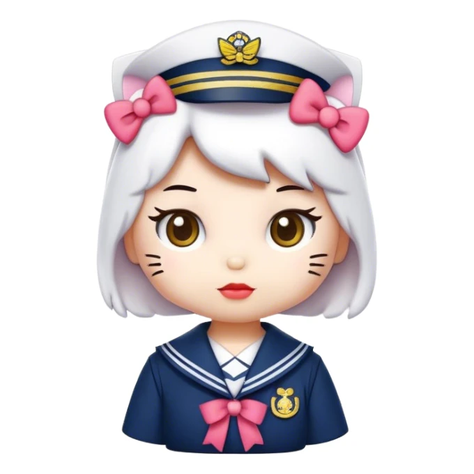 Hello kitty wearing a sailor Japanese uniform  sticker