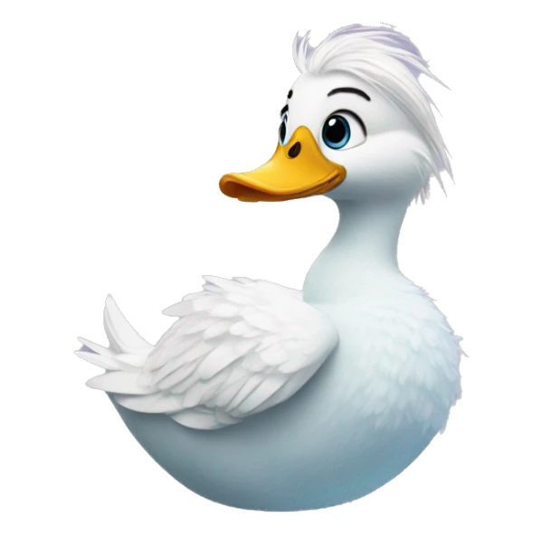 duck with hair like Elsa from frozen  sticker