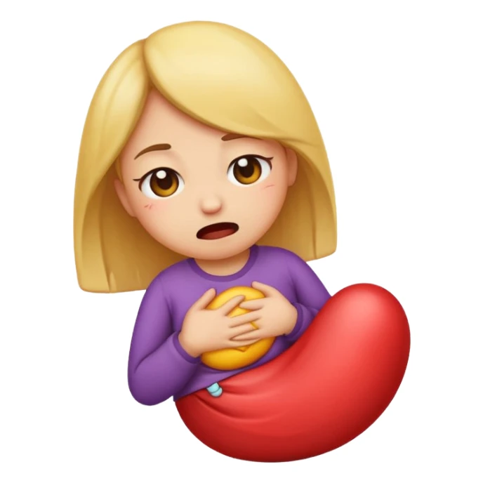 Cute emoji with period cramps  sticker