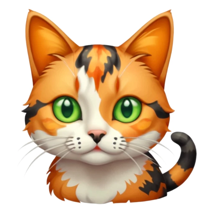 full body anxious looking colourful light calico tabby cat with large patchy patterns sticker