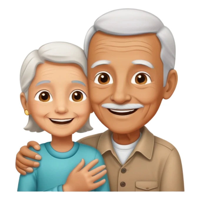 child greeting an elderly person with a smile, cheerful and respectful sticker